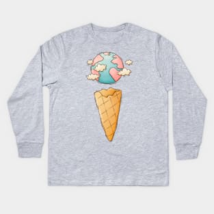 Ice Cream Cone Planet Kids Long Sleeve T-Shirt